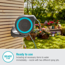 Vòi tưới cây treo tường dây cuốn tự động Gardena 15m