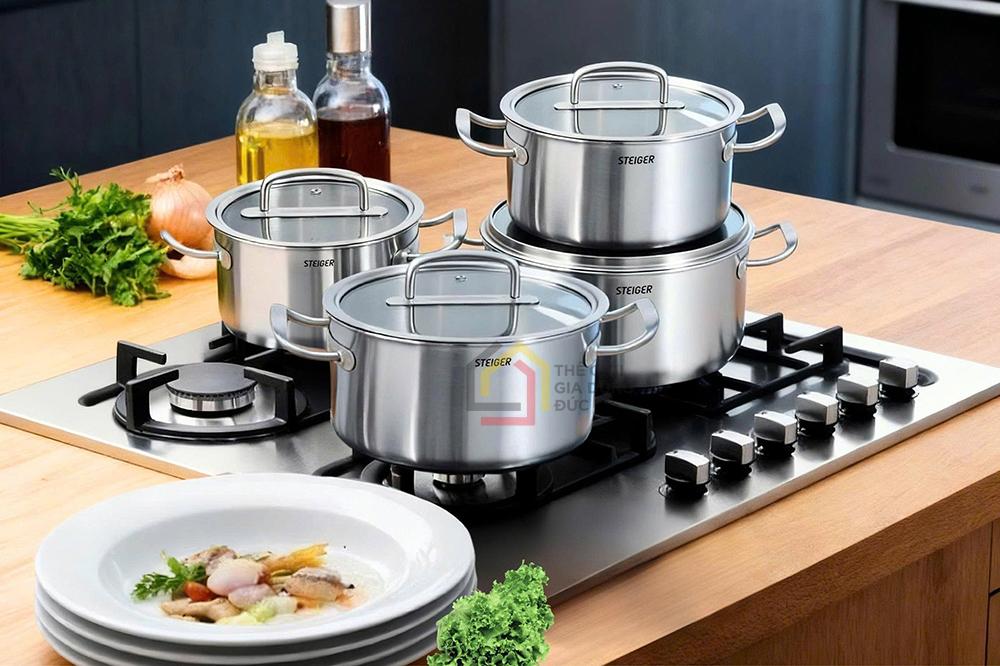 Bộ nồi Steiger Element đúc liền nguyên khối 5 đáy sét 5 món