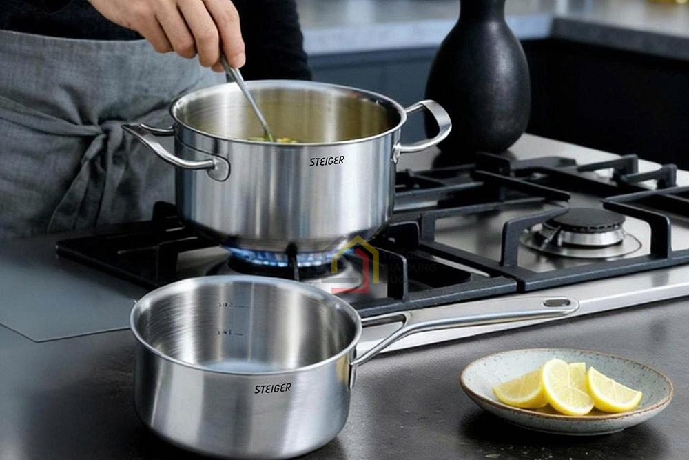 Bộ nồi Steiger Element đúc liền nguyên khối 5 đáy sét 5 món