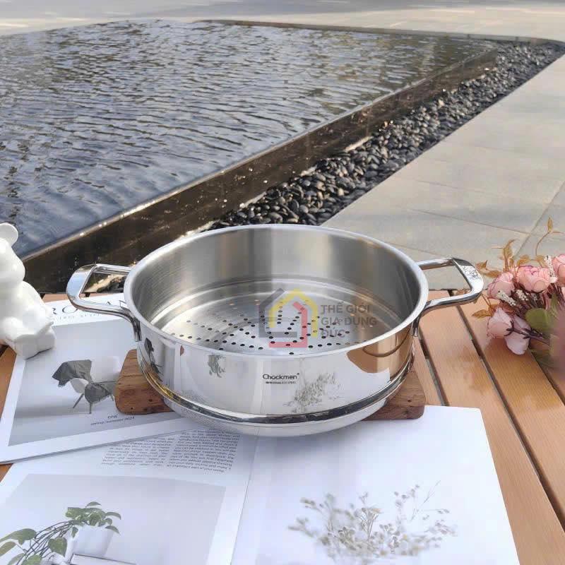 noi-xung-2-tang-chockmen-28cm (2) Nồi xửng 2 tầng Chockmen 28cm