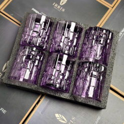 Set 6 cốc thủy tinh màu Irriss họa tiết Charm Bossa 04T 310ml