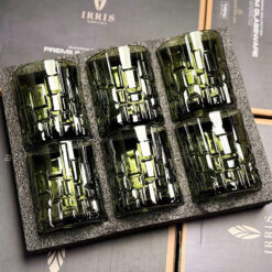 Set 6 cốc thủy tinh màu Irriss họa tiết Charm Bossa 04T 310ml