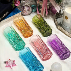 Set 6 cốc thủy tinh pha lê màu cao cầu vồng 04C 320ml