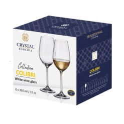 Set 6 ly vang trắng Bohemia Colibri 350ml