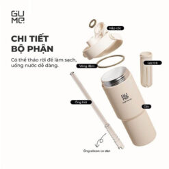 Bình giữ nhiệt inox 316 phủ gốm GUME 735ml