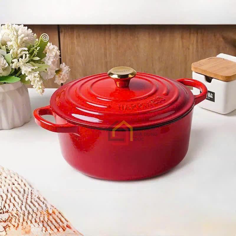 noi-gang-do-cherry-happiness-20cm-dung-tich-28l (6) Nồi gang đỏ cherry Happiness 20cm, dung tích 2,8L