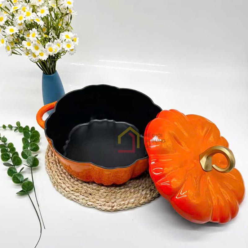 noi-gang-hinh-bi-ngo-25cm (5) Nồi gang hình bí ngô 25cm