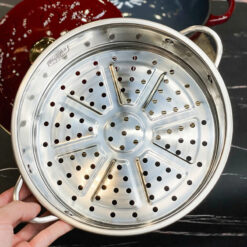 Nồi gang kèm xửng hấp Happiness 23cm