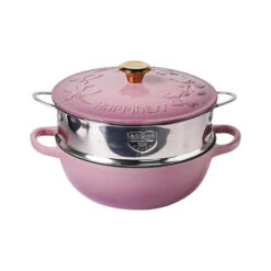 Nồi gang kèm xửng hấp Happiness 23cm