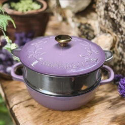 Nồi gang kèm xửng hấp Happiness 23cm