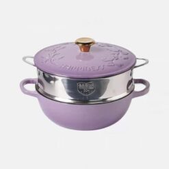 Nồi gang kèm xửng hấp Happiness 23cm