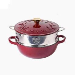 Nồi gang kèm xửng hấp Happiness 23cm