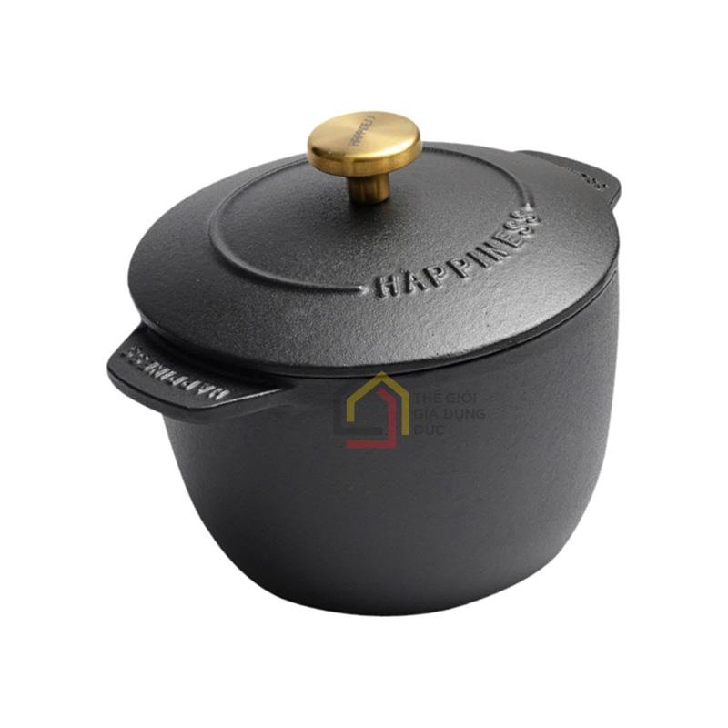 noi-gang-tho-nguyen-khoi-chong-dinh-happiness-20cm (1) Nồi gang thô nguyên khối chống dính Happiness 20cm