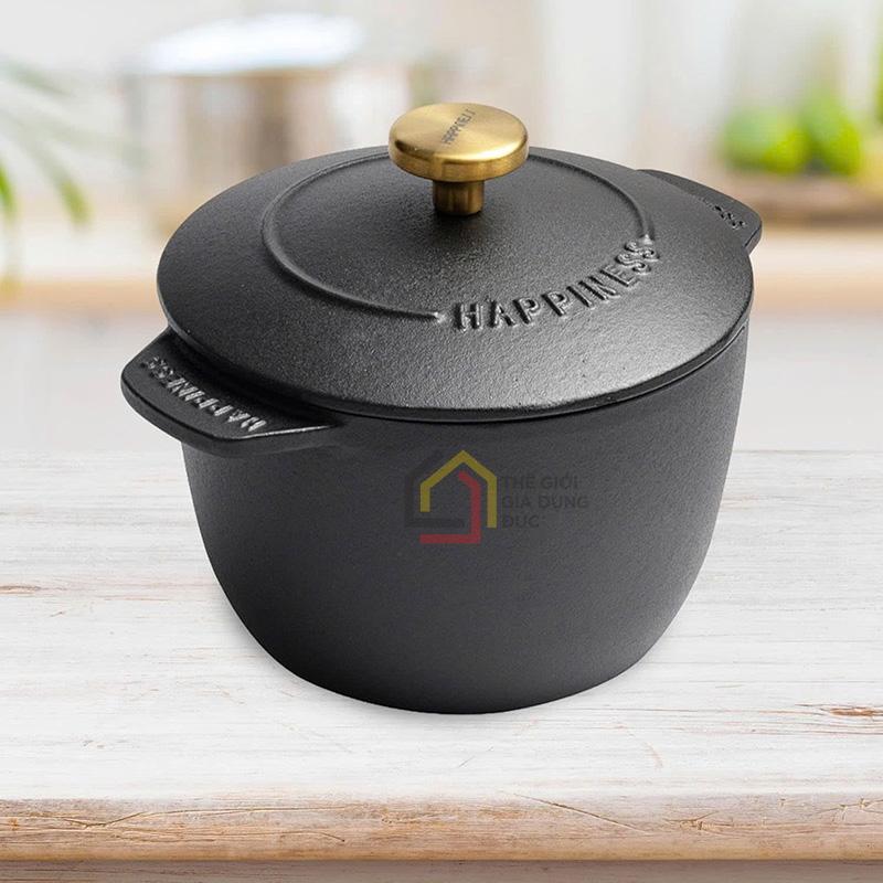 noi-gang-tho-nguyen-khoi-chong-dinh-happiness-20cm (14) Nồi gang thô nguyên khối chống dính Happiness 20cm