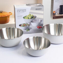 Set 3 thố trộn inox màu kem GKÖCH MYTY0810 (KT 22cm, 25cm và 28cm)