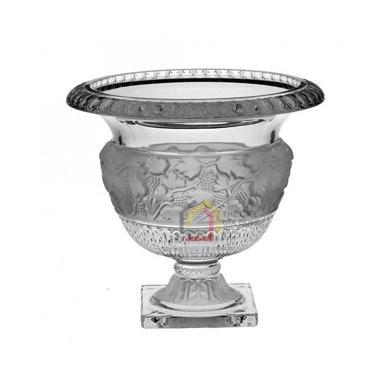 set-lo-hoa-305cm-va-chan-bong-255cm-bohemia-crystal-antique (2) Set lọ hoa 30,5cm và chân bồng 25,5cm Bohemia Crystal Antique