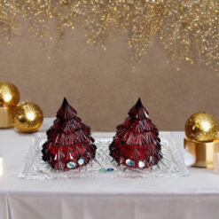 Thố pha lê hình cây thông Noel Tree Bohemia đk 16,5cm