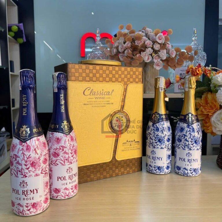 Vang sủi Sparkling Pol Remy Ice (Set 2 chai kèm hộp da)