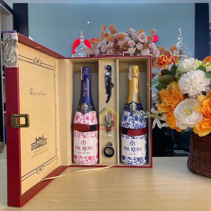 vang-sui-sparkling-pol-remy-ice-set-2-chai-kem-hop-da (6) Vang sủi Sparkling Pol Remy Ice (Set 2 chai kèm hộp da)