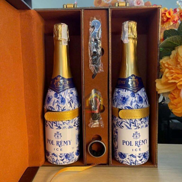 Vang sủi Sparkling Pol Remy Ice (Set 2 chai kèm hộp da)