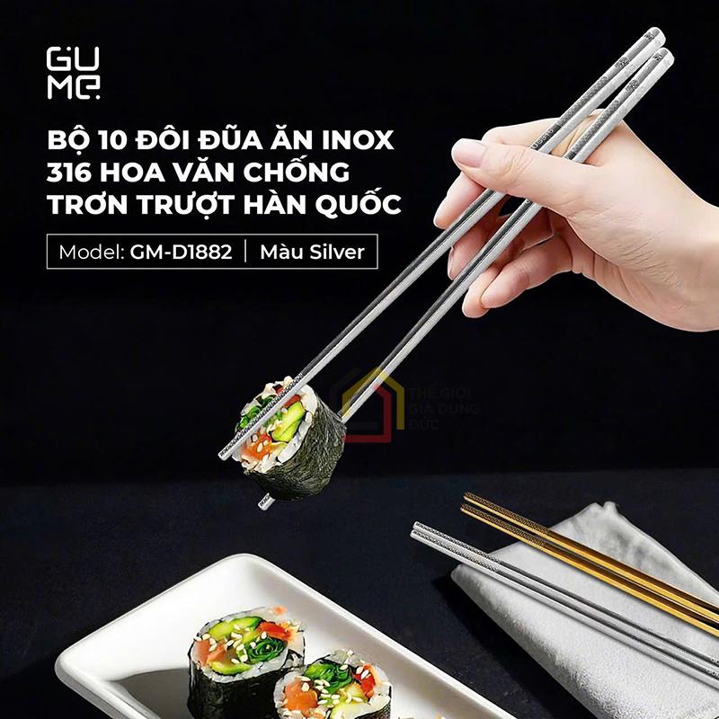 bo-10-doi-dua-inox-316-gume-gm-d1882-mau-bac (1) Bộ 10 đôi đũa inox 316 hoa văn chống trơn GUME GM-D1882 (màu bạc)