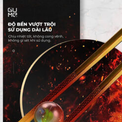 Bộ 10 đôi đũa inox 316 hoa văn chống trơn GUME GM-D1882 (màu bạc)