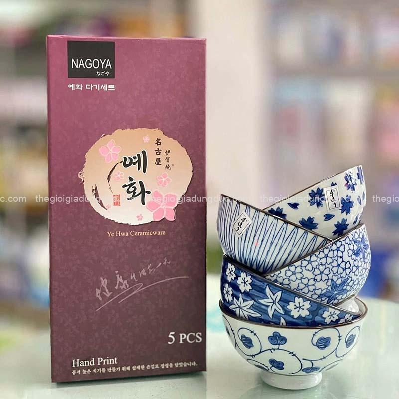 bo-5-bat-gom-su-ve-tay-100-nagoya-nhat (4) Bộ 5 bát gốm sứ vẽ tay 100% Nagoya Nhật Bản