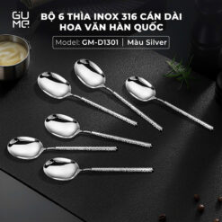 Bộ 6 thìa Inox 316 Gume GM-D1301 (màu inox bạc)