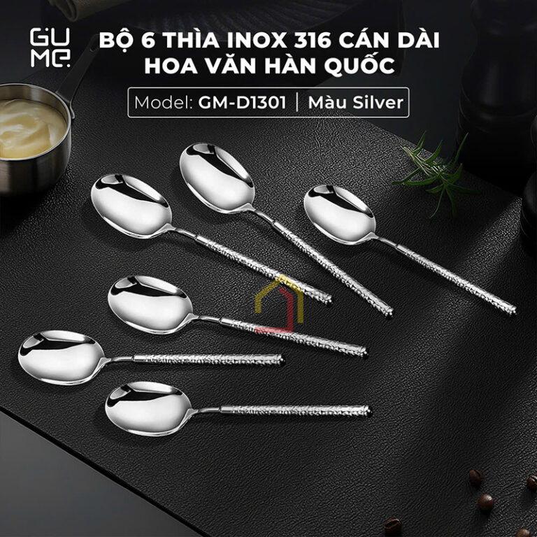 Bộ 6 thìa Inox 316 Gume GM-D1301 (màu inox bạc)