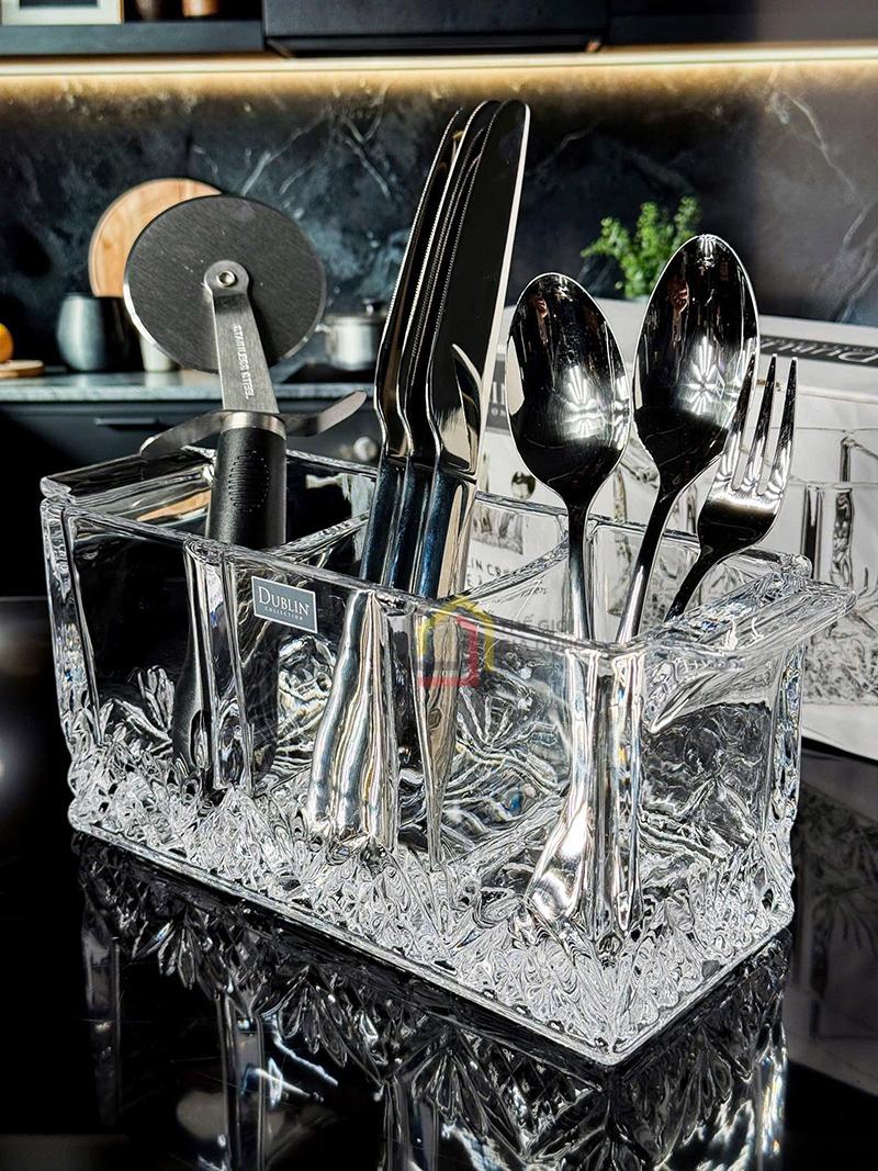 caddy-pha-le-dung-dao-dia-3-ngan-dublin (4) Caddy pha lê đựng dao dĩa 3 ngăn Dublin