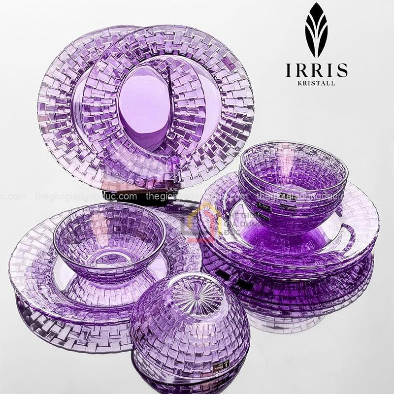 set-12-mon-bat-dia-thuy-tinh-pha-le-mau-irris-de (2) Set 12 món bát đĩa thuỷ tinh pha lê màu cao cấp IRRIS DE