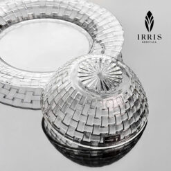 Set 12 món bát đĩa thuỷ tinh pha lê màu cao cấp IRRIS DE