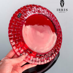 Set 12 món bát đĩa thuỷ tinh pha lê màu cao cấp IRRIS DE