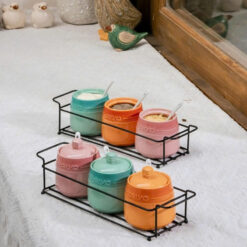 Set 3 hũ gia vị Kaiyo Rainbowl 300ml có thìa