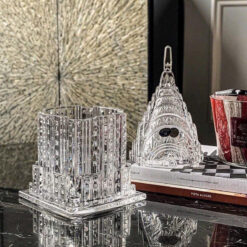 Thố pha lê mài Bohemia Building 30cm