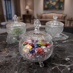 Thố pha lê mài Bohemia cao 15cm