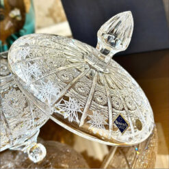 Thố pha lê mài Bohemia cao 15cm