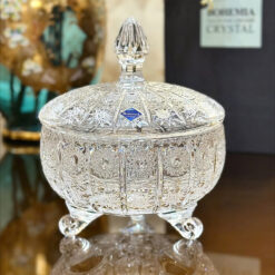 Thố pha lê mài Bohemia cao 15cm