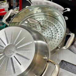 Chảo inox sâu lòng kèm xửng hấp Scanpan Impact 28cm