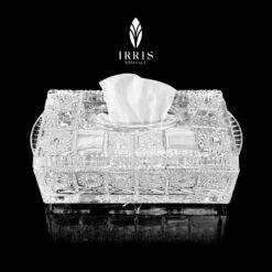 Hộp giấy ăn pha lê thuỷ tinh mài Irris
