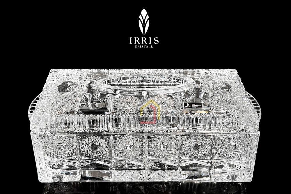 Hộp giấy ăn pha lê thuỷ tinh mài Irris