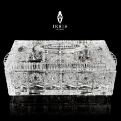 Hộp giấy ăn pha lê thuỷ tinh mài Irris