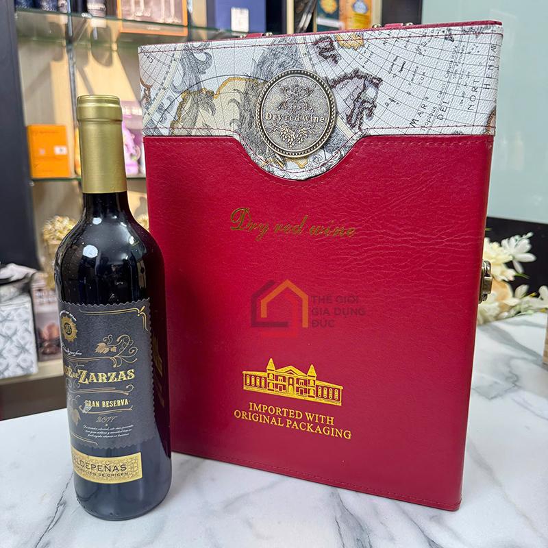 ruou-vang-do-chat-jose-de-zarzas-750ml-hop-da-2-chai (2) Rượu vang đỏ chát Jose de Zarzas 750ml (Hộp da 2 chai)