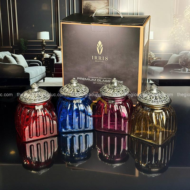 set-4-hu-dung-mut-banh-keo-do-kho-irris-de (3) Set 4 hũ đựng mứt, bánh kẹo, đồ khô IRRIS DE