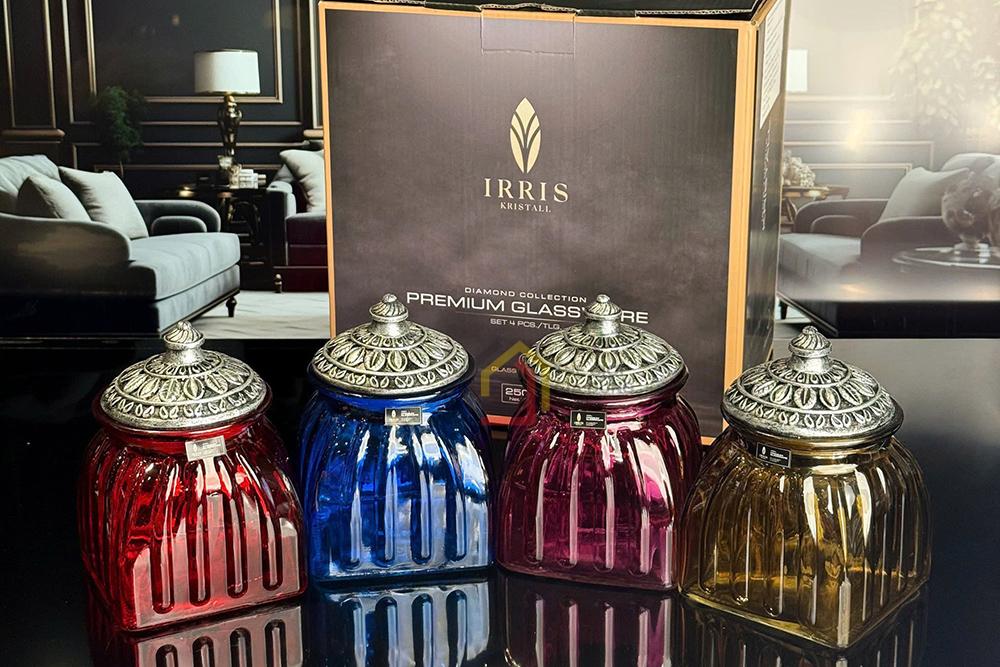 Set 4 hũ đựng mứt, bánh kẹo, đồ khô IRRIS DE