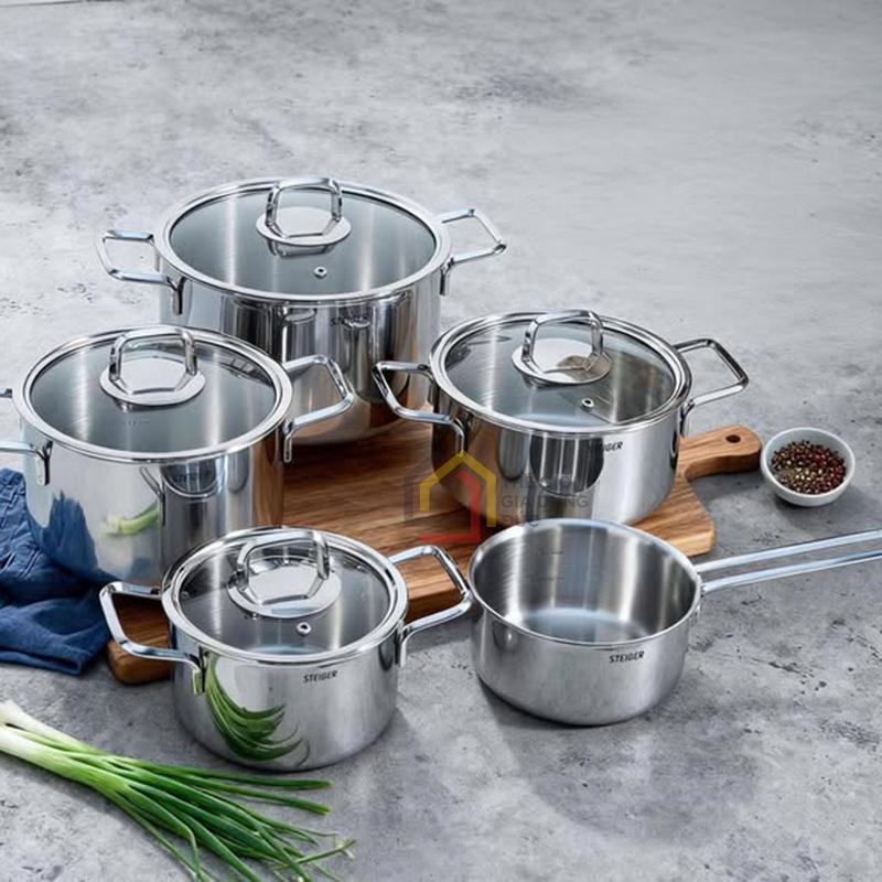 bo-noi-steiger-nova-5-mon (1) Bộ nồi Steiger Nova 5 món (4 nồi, 1 quánh)