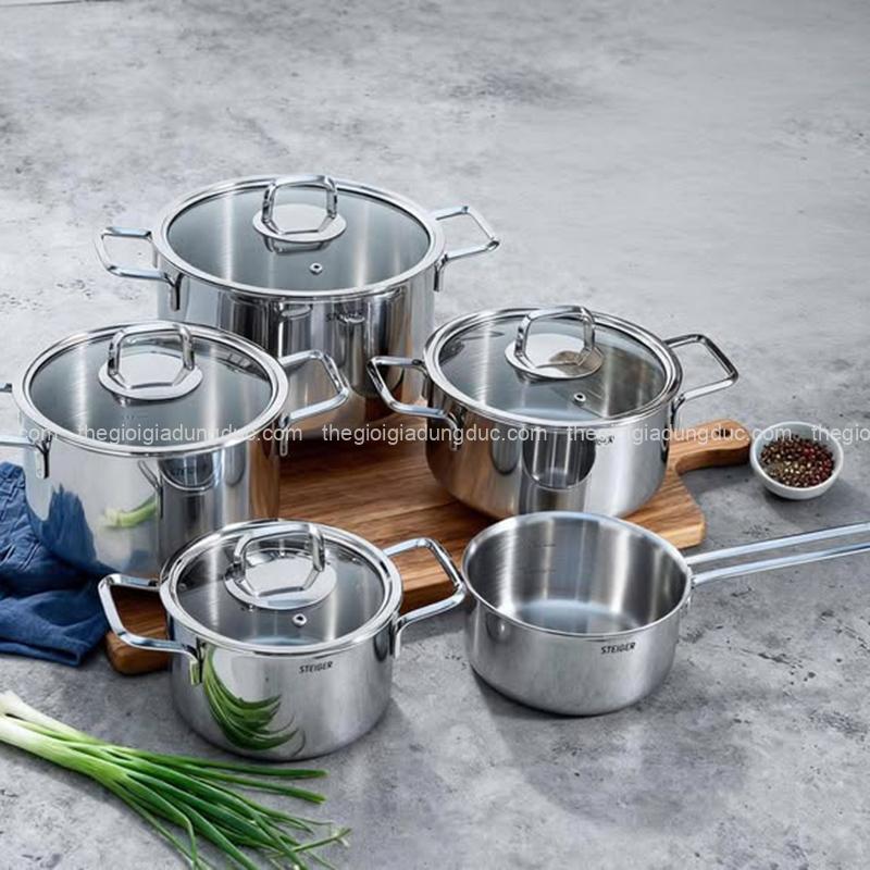 bo-noi-steiger-nova-5-mon (1) Bộ nồi Steiger Nova 5 món (4 nồi, 1 quánh)