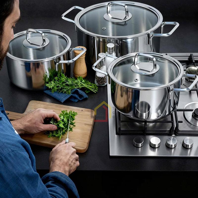bo-noi-steiger-nova-5-mon (3) Bộ nồi Steiger Nova 5 món (4 nồi, 1 quánh)