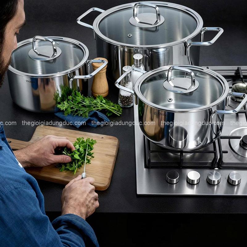bo-noi-steiger-nova-5-mon (3) Bộ nồi Steiger Nova 5 món (4 nồi, 1 quánh)