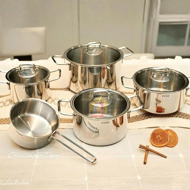 bo-noi-steiger-nova-5-mon (7) Bộ nồi Steiger Nova 5 món (4 nồi, 1 quánh)